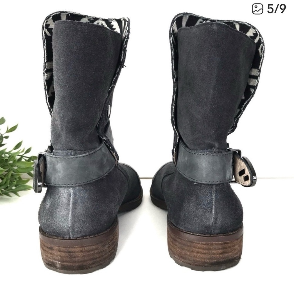 MATT BERNSON Highland Suede Leather Aztec Print Boots 9 - Picture 3 of 5